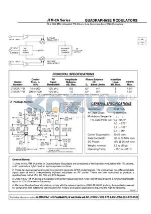 JTM-2A-1000B datasheet - QUADRAPHASE MODULATORS