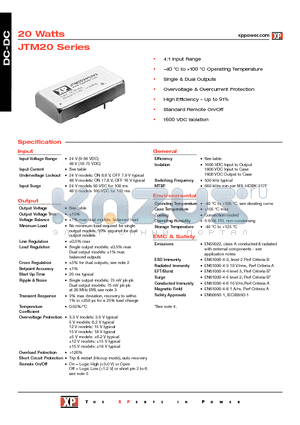 JTM2024S12 datasheet - DC-DC Power Supplies