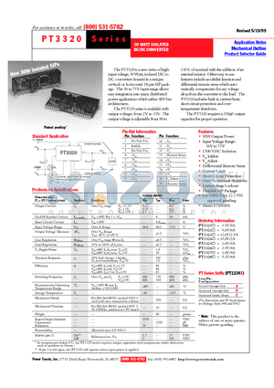 PT3322 datasheet - 30 WATT ISOLATED DC/DC CONVERTER