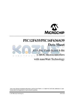PIC12F635_07 datasheet - 8/14-Pin, Flash-Based 8-Bit CMOS Microcontrollers with nanoWatt Technology