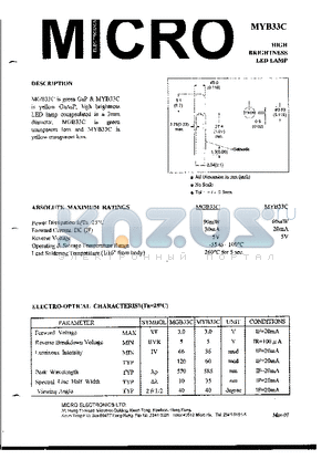 MYB33C datasheet - HIGH BRIGHTNESS LED LAMP