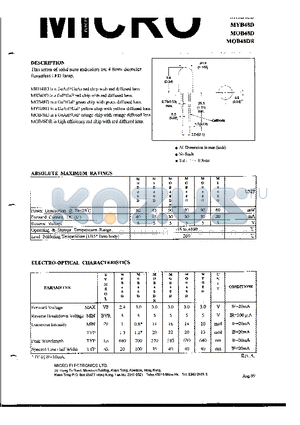 MYB48D datasheet - SOLID STATE INDIEATORS ARE 4.8mm DIAMETER FLANGCLESS LED LAMP