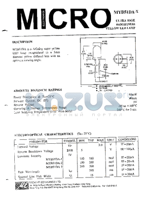 MYB51DA-3 datasheet - ULTRA HIGH BRIGHTNESS YELLOW LED LAMP