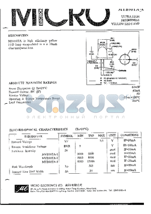 MYB90TA datasheet - ULTRA HIGH BRIGHTNESS YELLOW LED LAMP