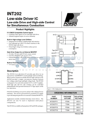 INT202TFI1 datasheet - Low-side Drive and High-side Control for Simultaneous Conduction