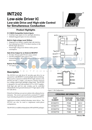 INT202TFI2 datasheet - Low-side Drive and High-side Control for Simultaneous Conduction