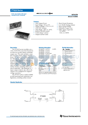 PT4227A datasheet - 10-W Low-Profile 48V-Input Isolated DC/DC Converter