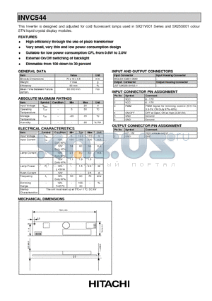 INVC544 datasheet - High efficiency through the use of piezo transformer
