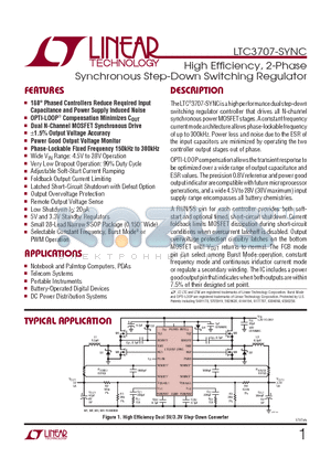 LTC3707EGN-SYNC-PBF datasheet - High Effi ciency, 2-Phase Synchronous Step-Down Switching Regulator