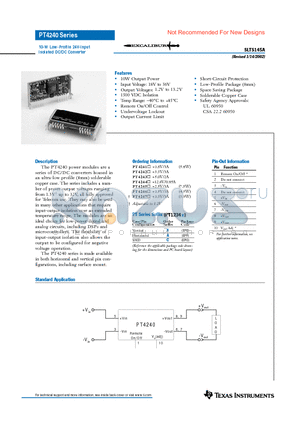 PT4243A datasheet - 10W Output Power, Short-Circuit Protection, Output Current Limit