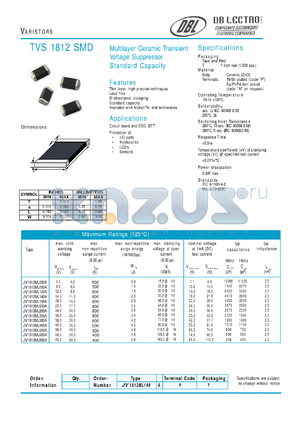 JV1812ML380A datasheet - VARISTORS