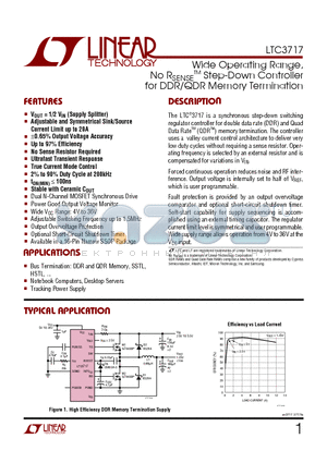 LTC3717EGN datasheet - Wide Operating Range, No RSENSE Step-Down Controller for DDR/QDR Memory Termination