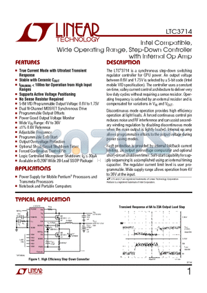 LTC3714 datasheet - Intel Compatible, Wide Operating Range, Step-Down Controller with Internal Op Amp