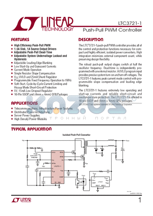 LTC3721-1 datasheet - Push-Pull PWM Controller