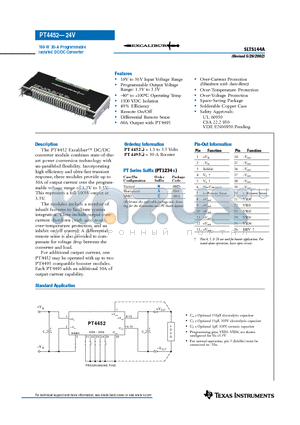PT4452A datasheet - 100-W 30-A Programmable Isolated DC/DC Converter