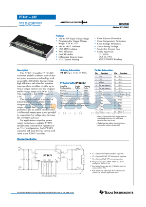 PT4471 datasheet - 100-W 30-A Programmable Isolated DC/DC Converter