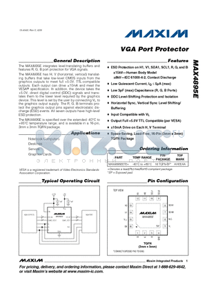 MAX4895EETE+ datasheet - VGA Port Protector