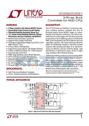 LTC3733 datasheet - 3-Phase, Buck Controllers for AMD CPUs