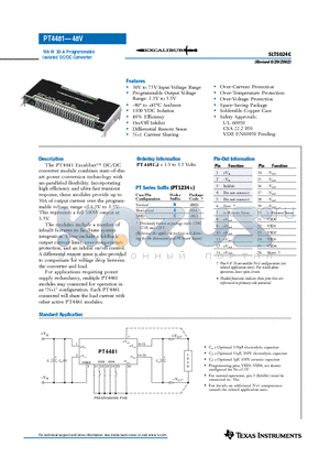 PT4497 datasheet - 100-W 30-A Programmable Isolated DC/DC Converter