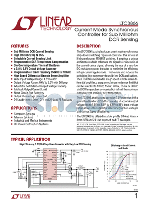 LTC3775 datasheet - Current Mode Synchronous Controller for Sub Milliohm DCR Sensing