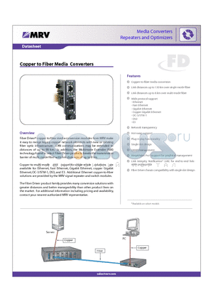 EM316E3-M datasheet - Copper to Fiber Media Converters