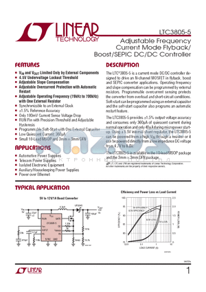 LTC3805EDD-5-TRPBF datasheet - Adjustable Frequency Current Mode Flyback/ Boost/SEPIC DC/DC Controller