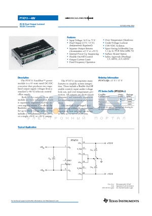 PT4711N datasheet - 45-W Dual-Output Isolated DC/DC Converter