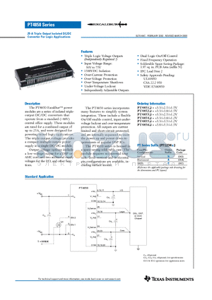 PT4851 datasheet - 25-A Triple Output Isolated DC/DC Converter For Logic Applications