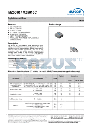 MZ5010 datasheet - Triple-Balanced Mixer