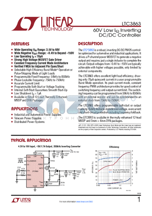 LTC3835-1 datasheet - 60V Low IQ Inverting DC/DC Controller Wide Operating VIN Range: 3.5V to 60V