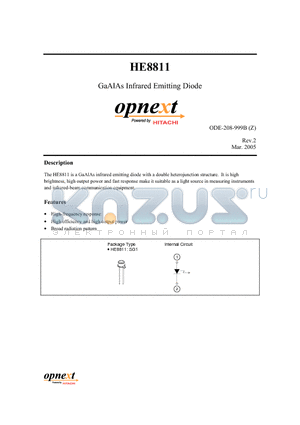 HE8811 datasheet - GaAlAs Infrared Emitting Diode