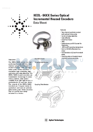 HEDL-6402-AP01 datasheet - Optical Incremental Housed Encoders