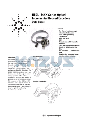 HEDL-6402-IP02 datasheet - Optical Incremental Housed Encoders