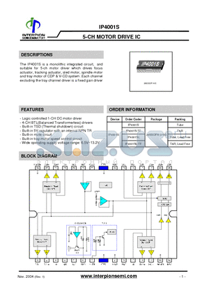 IP4001S datasheet - 5-CH MOTOR DRIVEIC