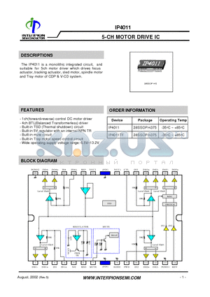 IP4011 datasheet - 5-CH MOTOR DRIVE IC