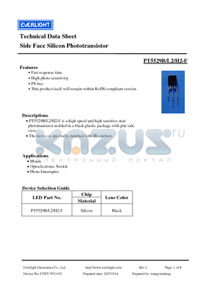 PT5529B-L2-H2-F datasheet - Side Face Silicon Phototransistor