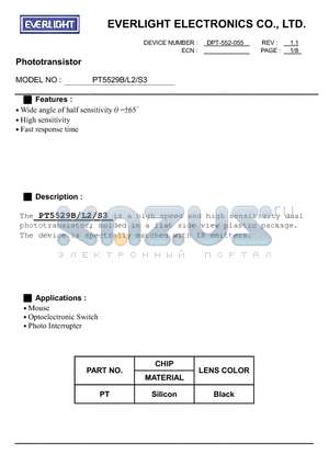 PT5529L2 datasheet - Phototransistor