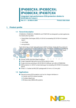 IP4385CX4/LF datasheet - Integrated high-performance ESD-protection diodes to IEC61000-4-2, level 4