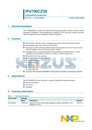 IP4790CZ38 datasheet - DisplayPort protection