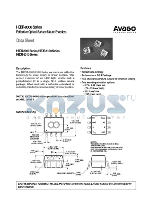 HEDR-81002Q4 datasheet - Reflective Optical Surface Mount Encoders