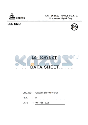 LG-192HYS-CT datasheet - LED SMD