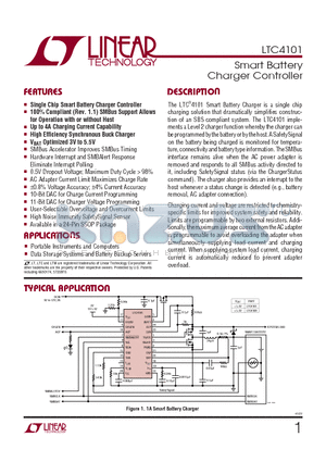 LTC4101 datasheet - Smart Battery Charger Controller