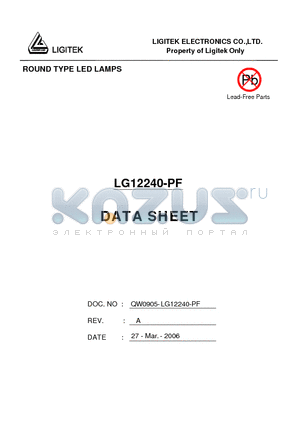 LG12240-PF datasheet - ROUND TYPE LED LAMPS