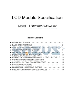 LG128642-BMDWH6V datasheet - LCD Module Specification