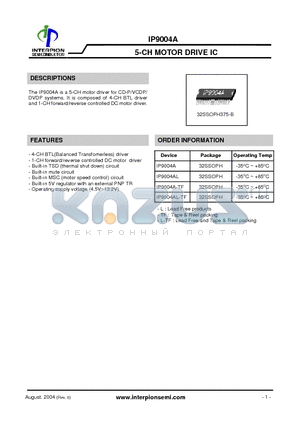 IP9004AL datasheet - 5-CH MOTOR DRIVE IC