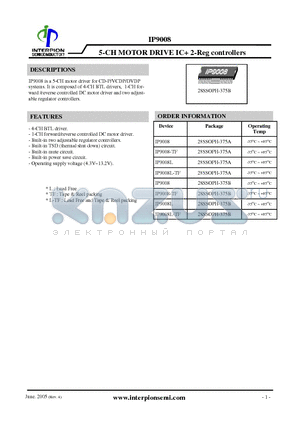 IP9008-TF datasheet - 5-CH MOTOR DRIVE IC 2-Reg controllers