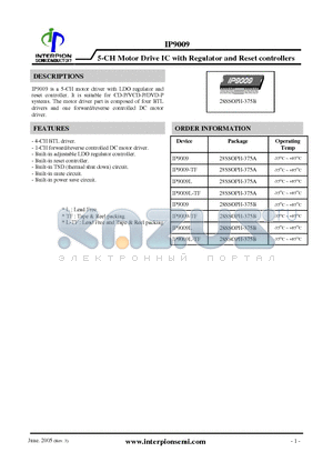 IP9009L datasheet - 5-CH Motor Drive IC with Regulator and Reset controllers