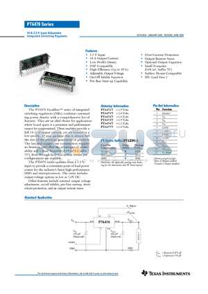 PT6474 datasheet - 14-A 3.3-V Input Adjustable Integrated Switching Regulator