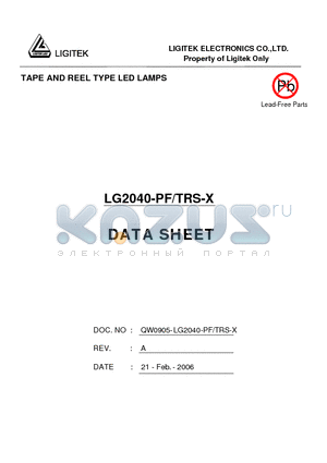 LG2040-PF-TRS-X datasheet - TAPE AND REEL TYPE LED LAMPS