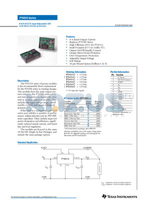 PT6511 datasheet - 8-A 5-V/3.3-V Input Adjustable ISR with Short-Circuit protection